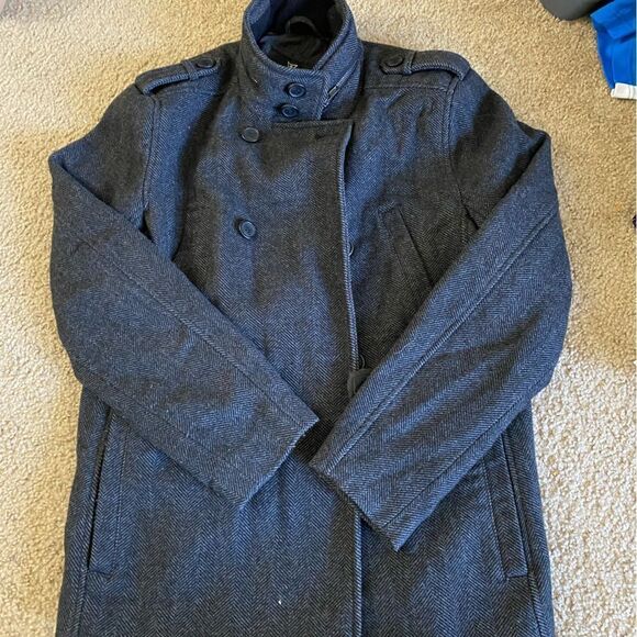 Mens Gray Guess Trench Coat